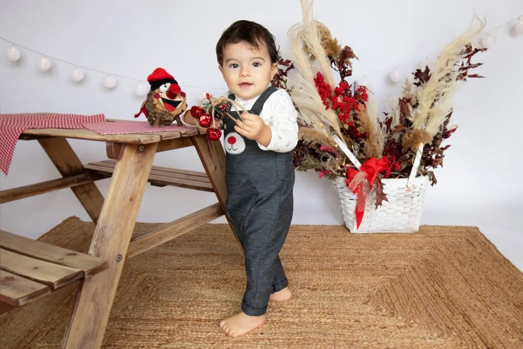 fotografia bebe navidad estudio