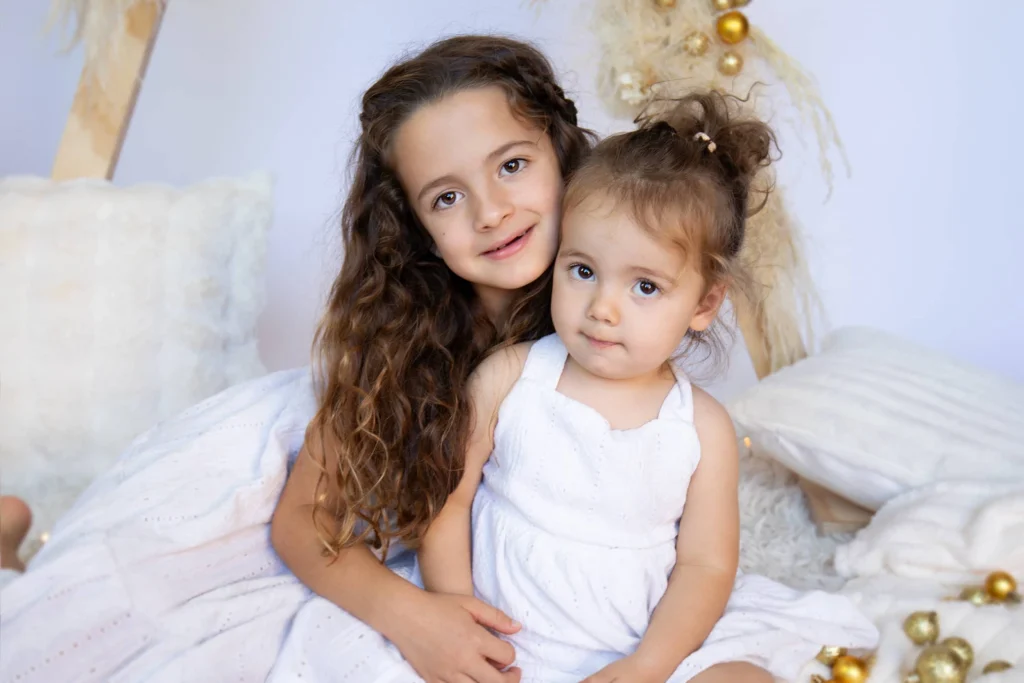 retrato hermanas fotografia infantil navidad