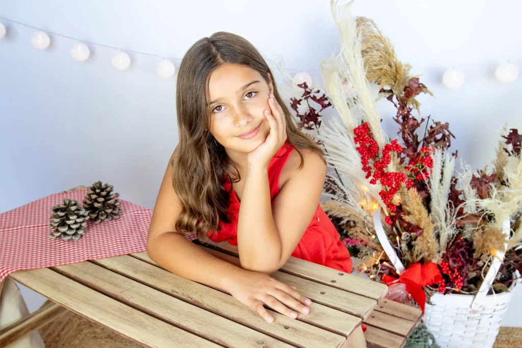 sesion fotografia infantil decorado navidad en manresa