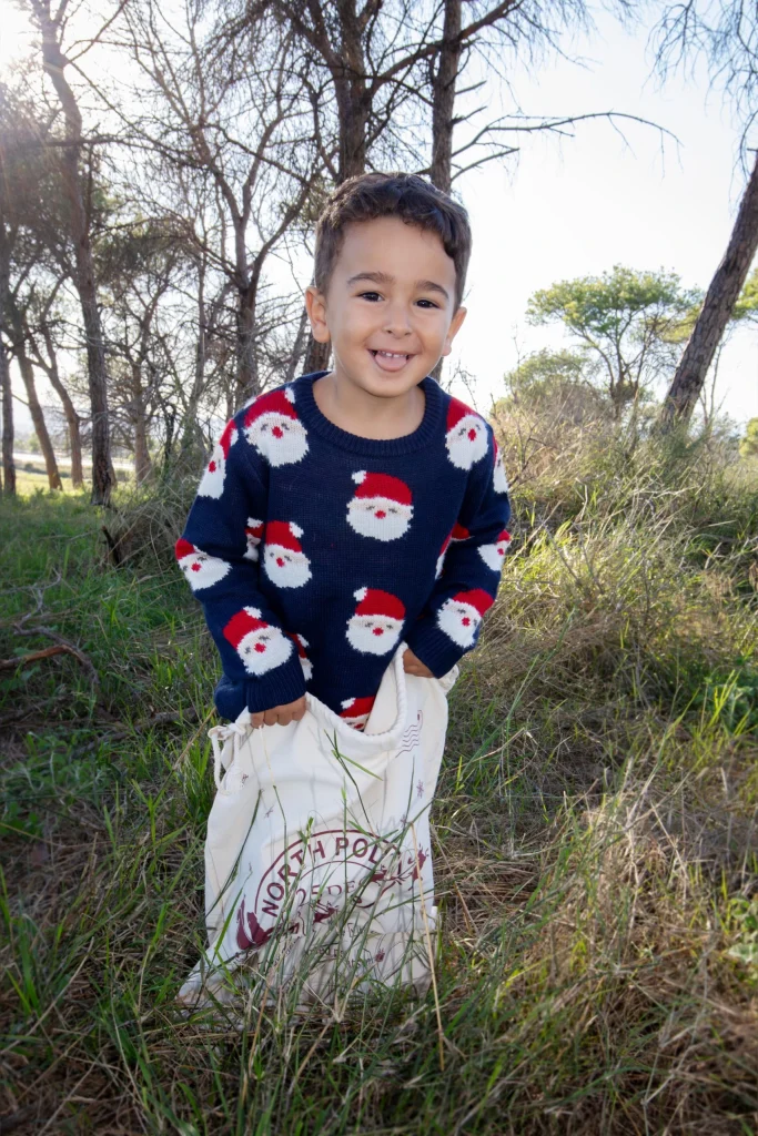 sesion navidad infantil fotografia en exteriores manresa