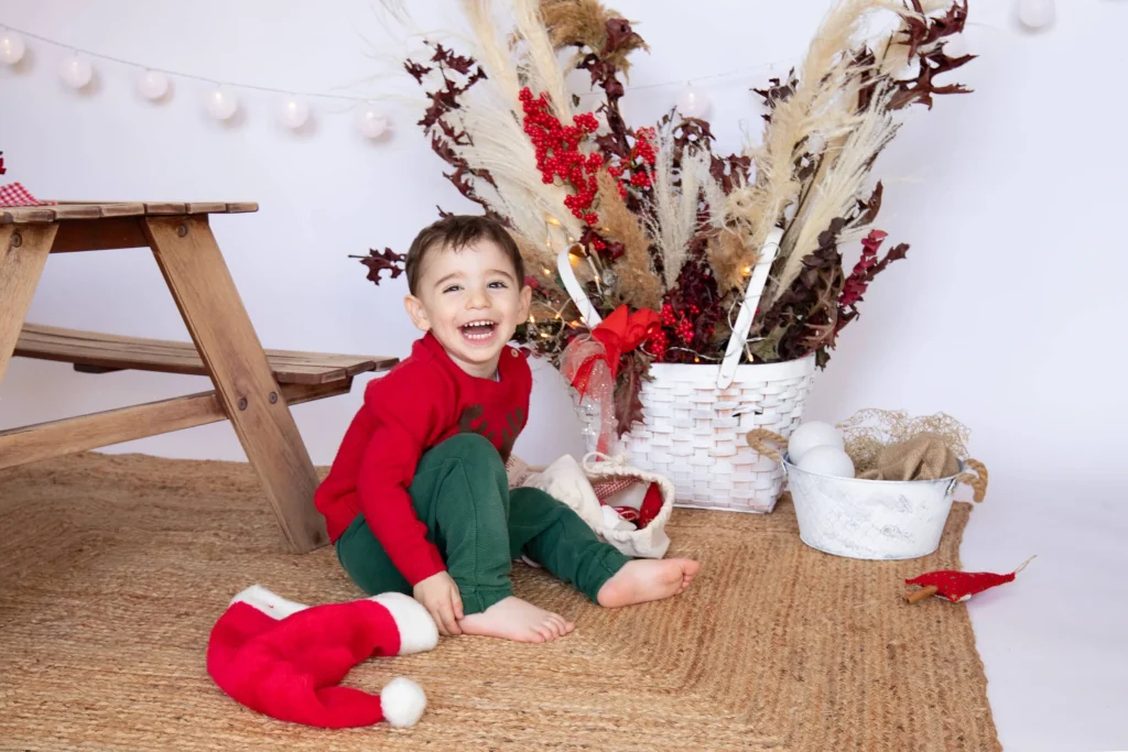 sesion niños 3 años decorado navideño